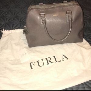 Furla Grey Elena Saffiano Leather Bag